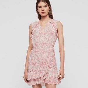 All Saints Priya Rosa Wrap Dress - Pink - size M